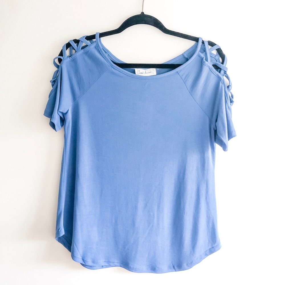 Cloud Chaser Top with Laced Shoulder Detail